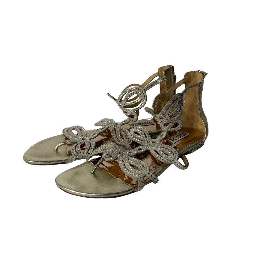 Badgley Miska light gold rhinestones sandals size 9